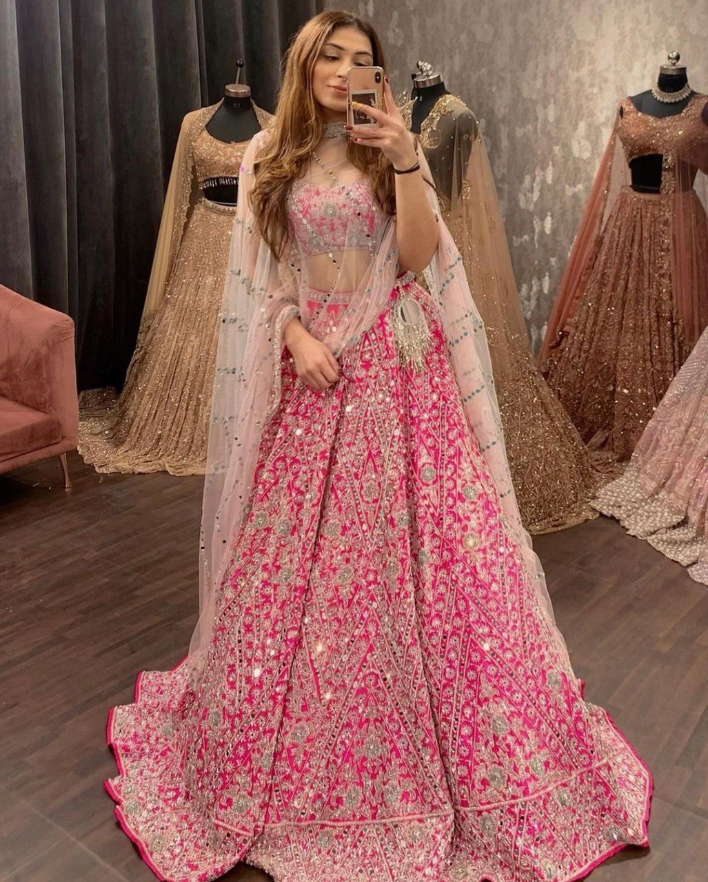 Pink Color Designer Embroidery Lehenga Choli