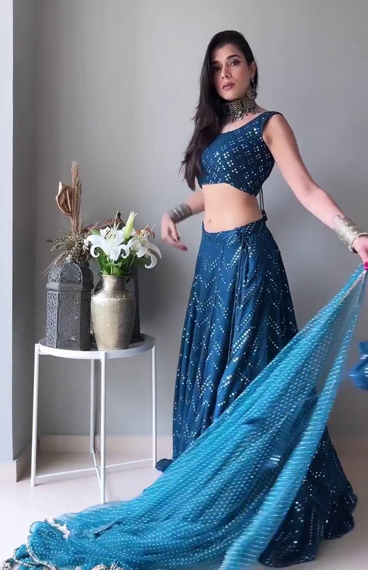 Blue Color Designer Party Wear Lehenga Choli