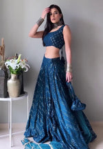 Blue Color Designer Party Wear Lehenga Choli