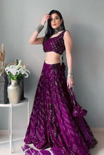 Purple Color Designer Party Wear Lehenga Choli