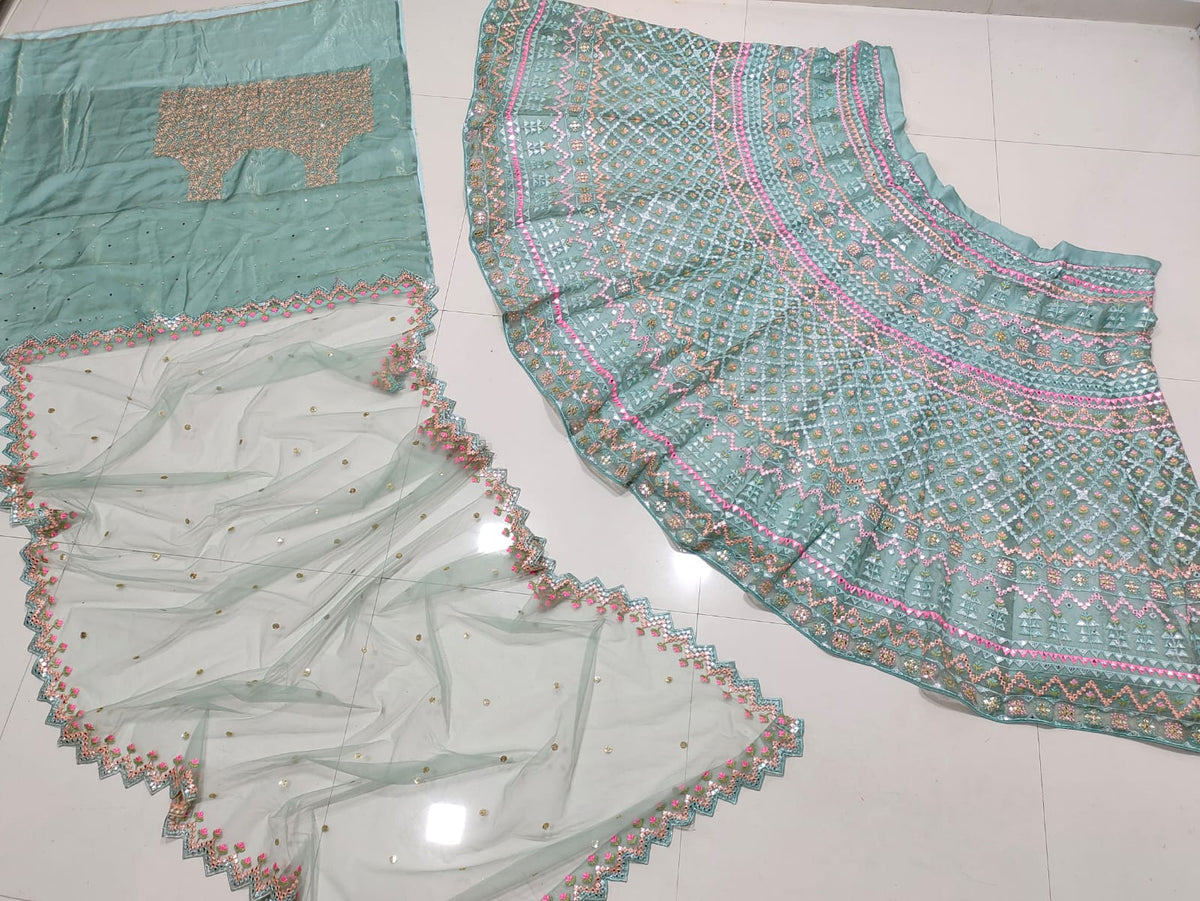 Light Sky Color Designer Party Wear Lehenga Choli