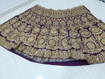 Purple Color Wedding Wear Designer Velvet Lehenga Choli