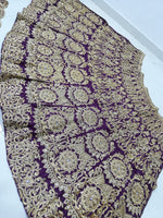 Purple Color Wedding Wear Designer Velvet Lehenga Choli