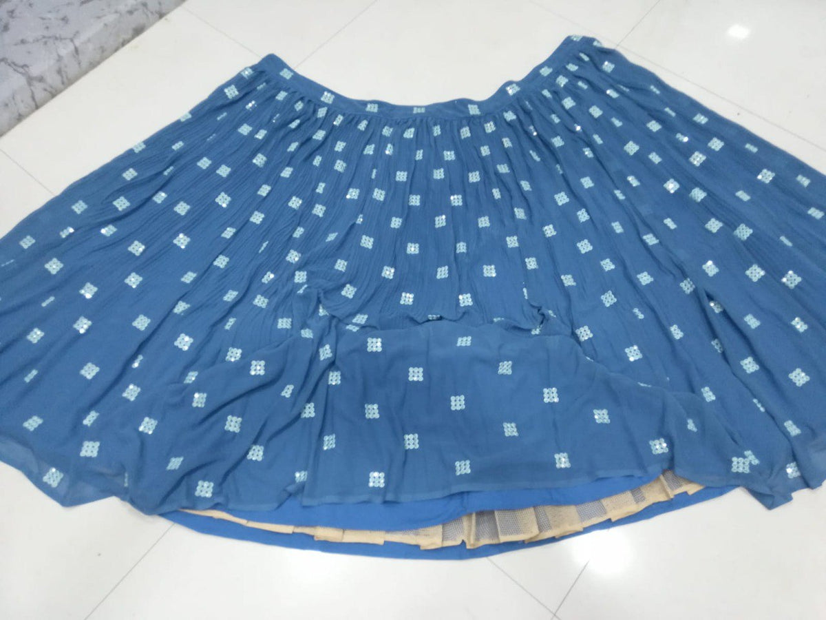 Blue Color Designer Georgette Lehenga Choli
