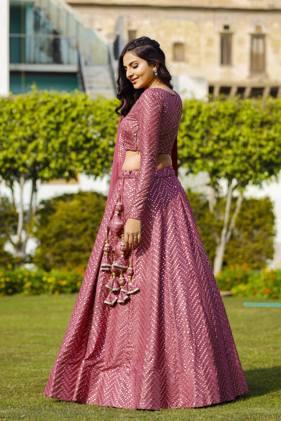 Gajari Color designer Party Wear Lehenga Choli
