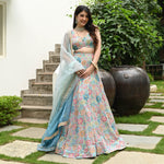 Sky Blue Color With Multi Work Designer Lehenga Choli