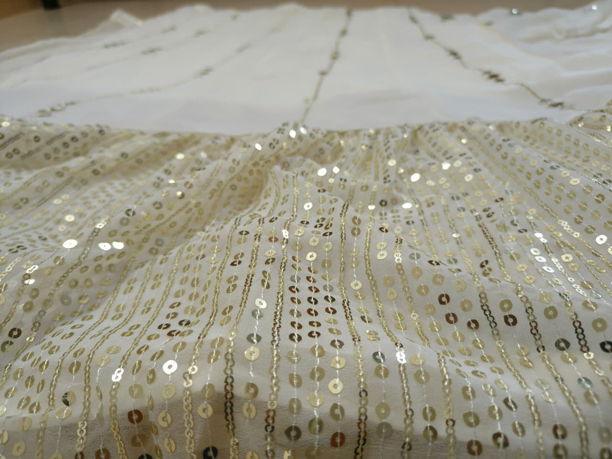 White Color Georgette Designer Party Wear Lehenga Choli