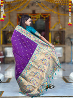 Woven Design Silk Blend Paithani Saree