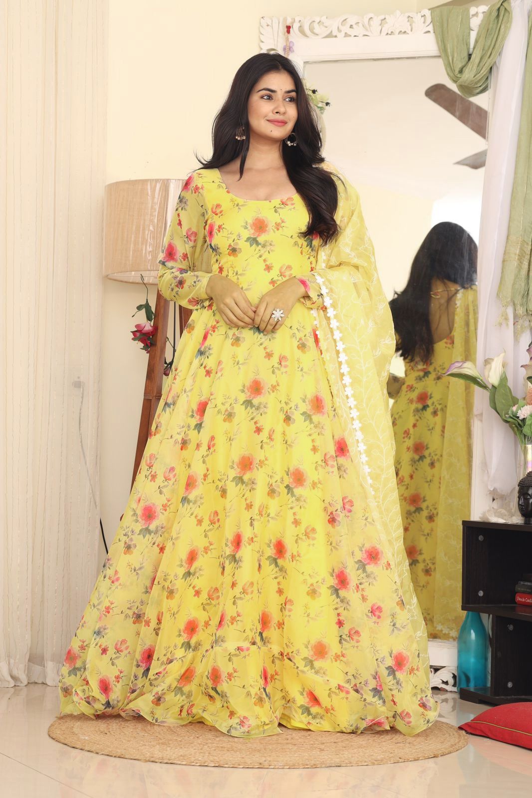 Amazing Yellow Color Anarkali Kurta Set Buy Online - Joshindia