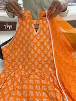 New Anarkali kurta set with new style in blockprint - Joshindia