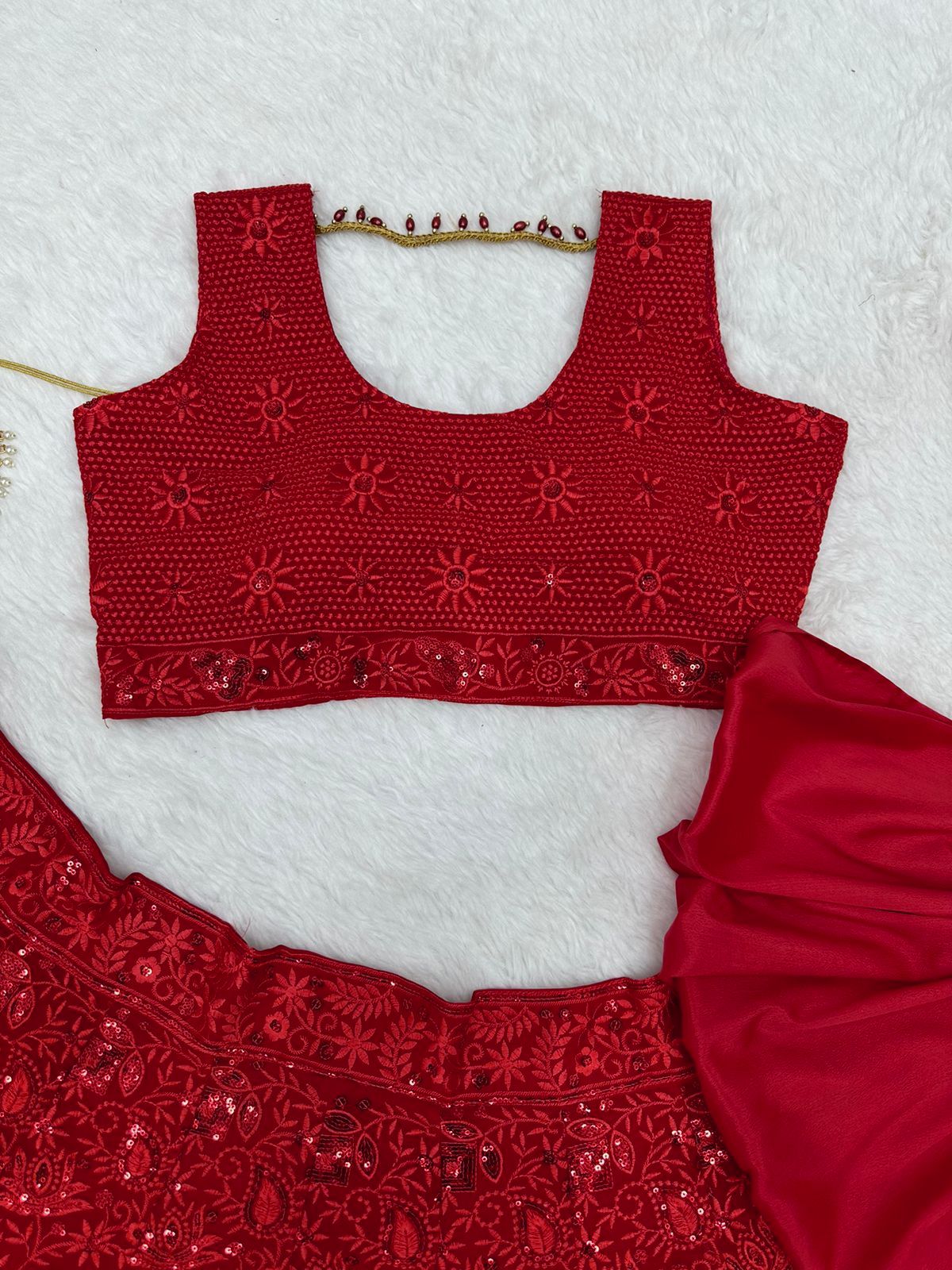 Buy Most Beautiful Red Color Trending Designer Lehenga Choli For Wedding - Joshindia