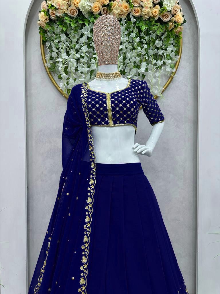 Buy Trendy Blue Lehenga Choli Online in India - Joshindia