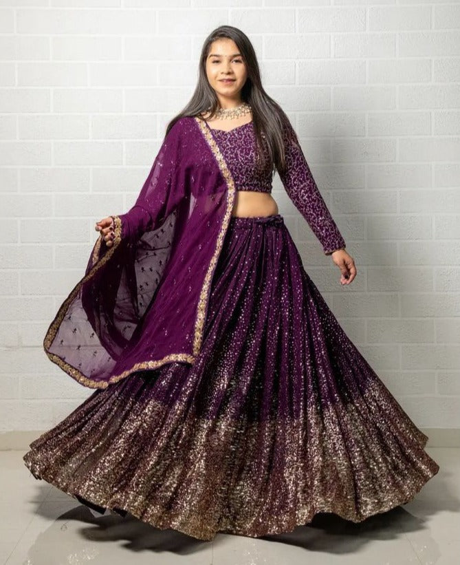 Buy Latest Purple Color Lehenga Choli Online at Best Price - Joshindia