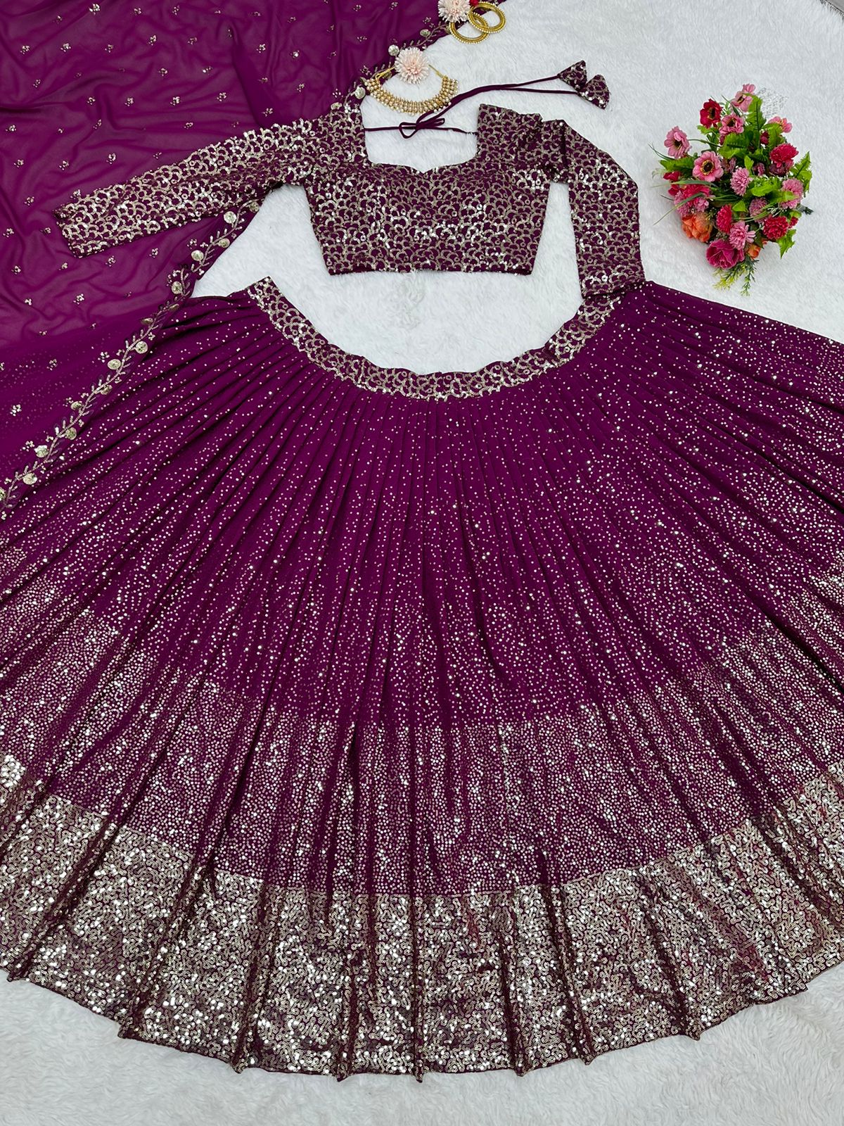 Buy Latest Purple Color Lehenga Choli Online at Best Price - Joshindia