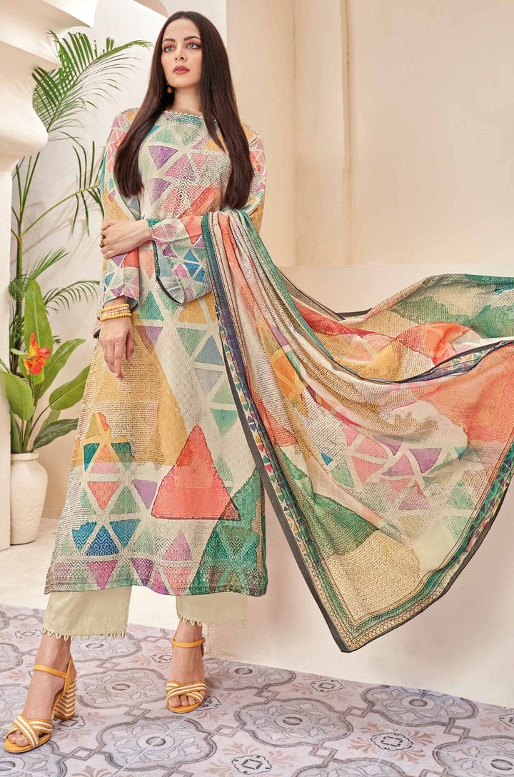 Buy Cream Dupatta Salwar Suit online in India - Joshindia