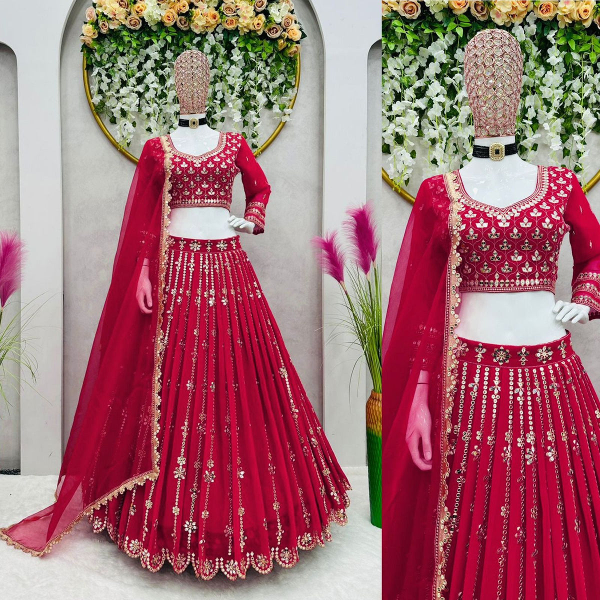 Buy Trendy Red Lehenga Choli Online in India - Joshindia