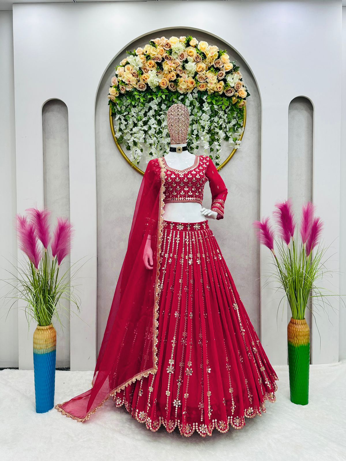 Buy Trendy Red Lehenga Choli Online in India - Joshindia