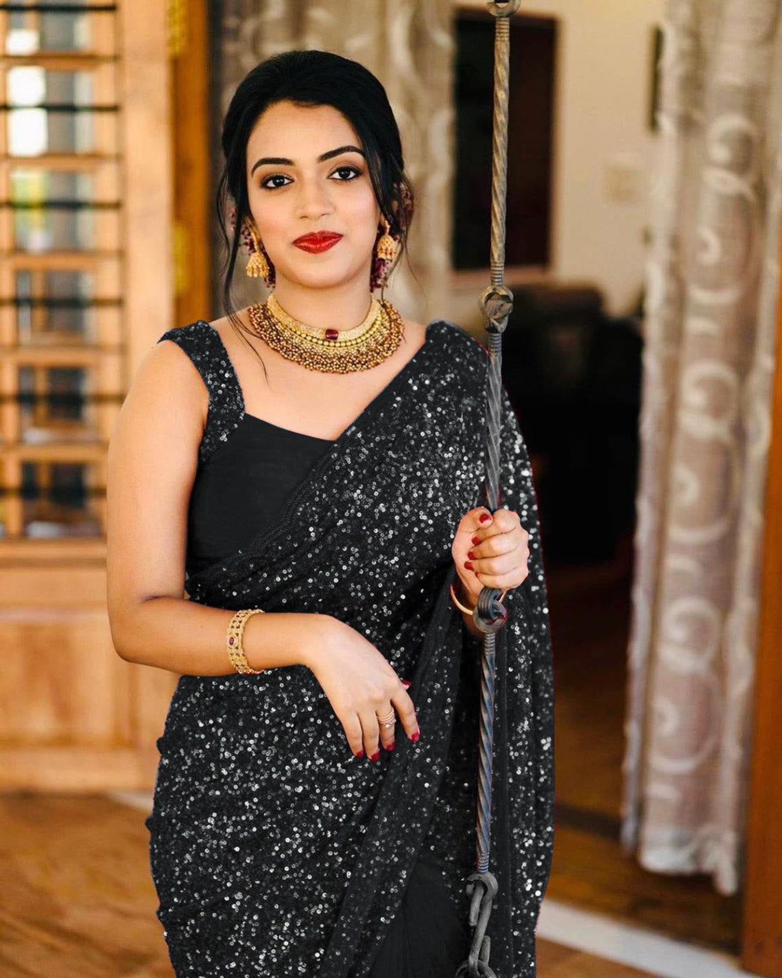 Buy Black Saree Online at Best Prices In India - Joshindia