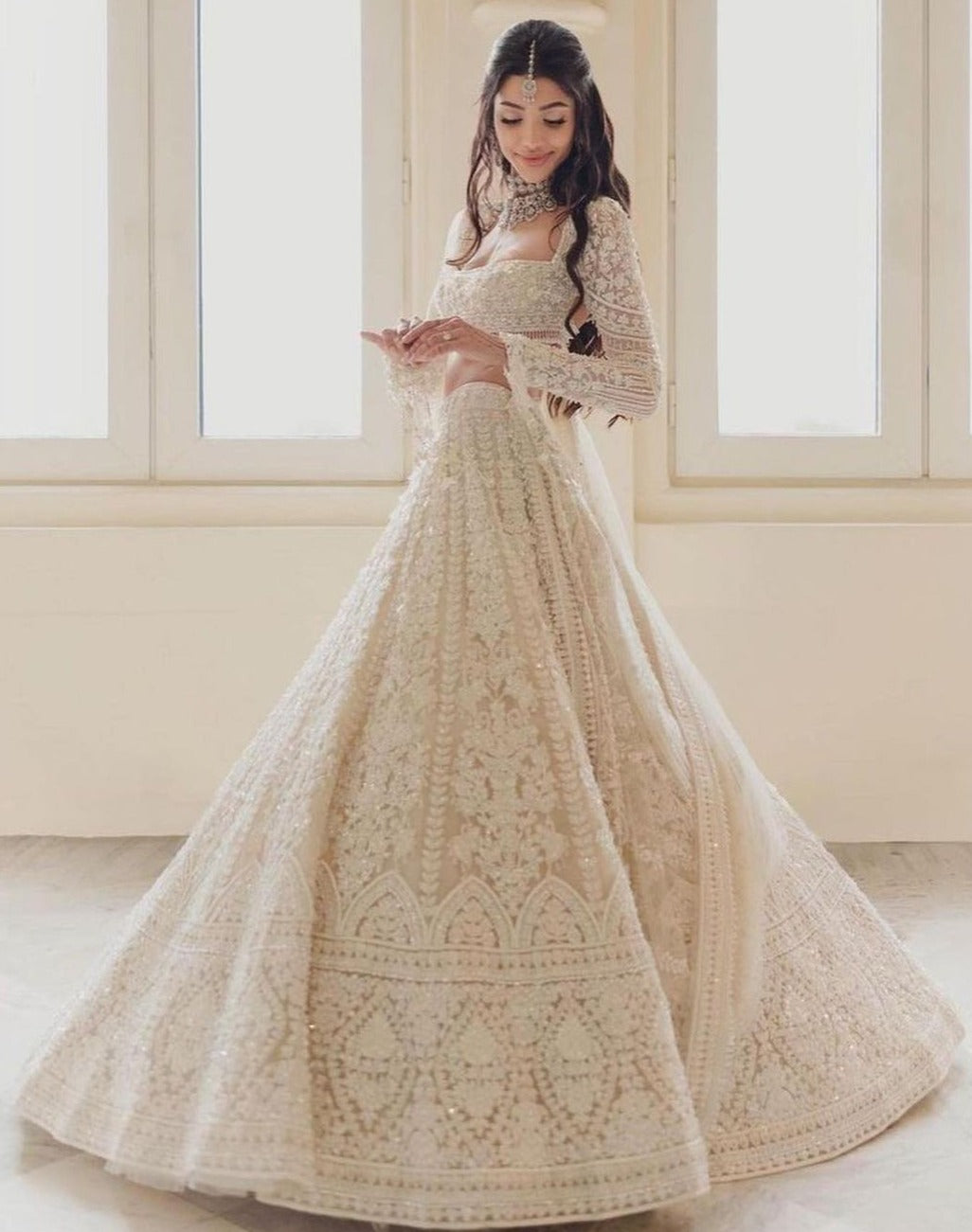 Buy Latest Cream Color Lehenga Choli Online - Joshindia