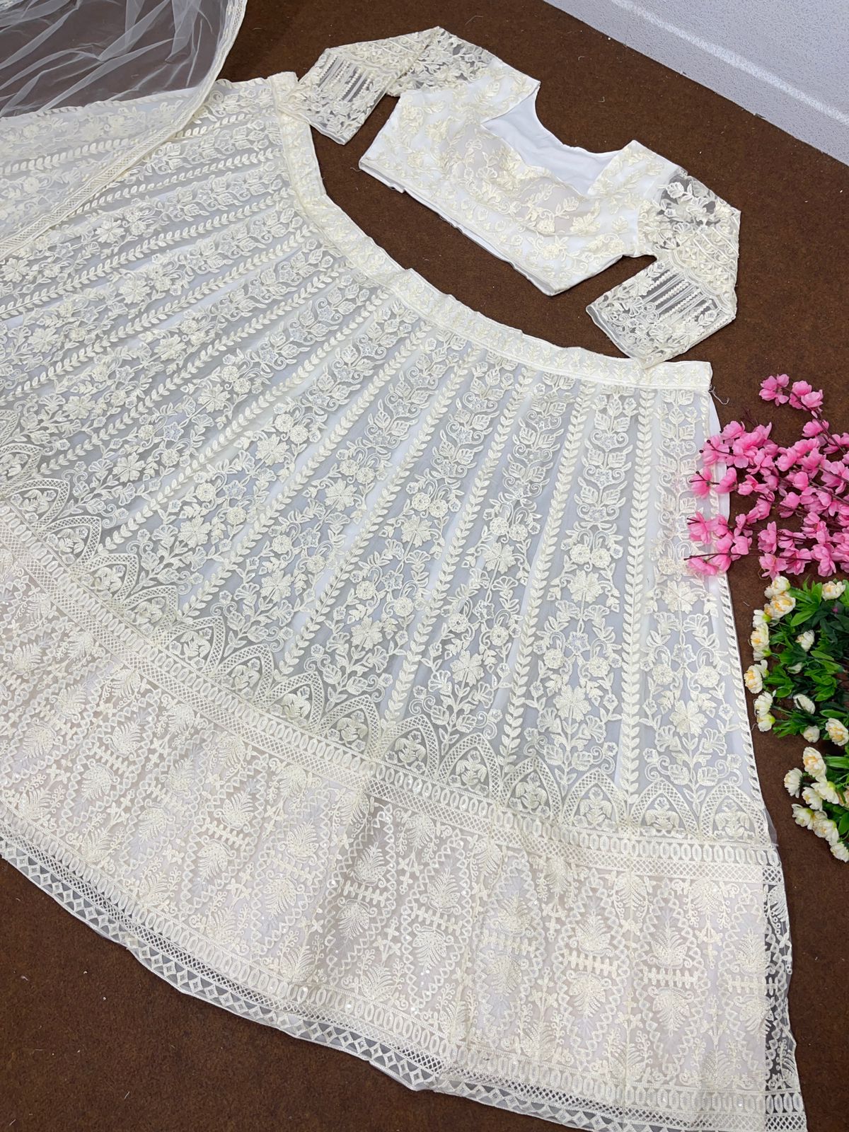 Buy Latest Cream Color Lehenga Choli Online - Joshindia