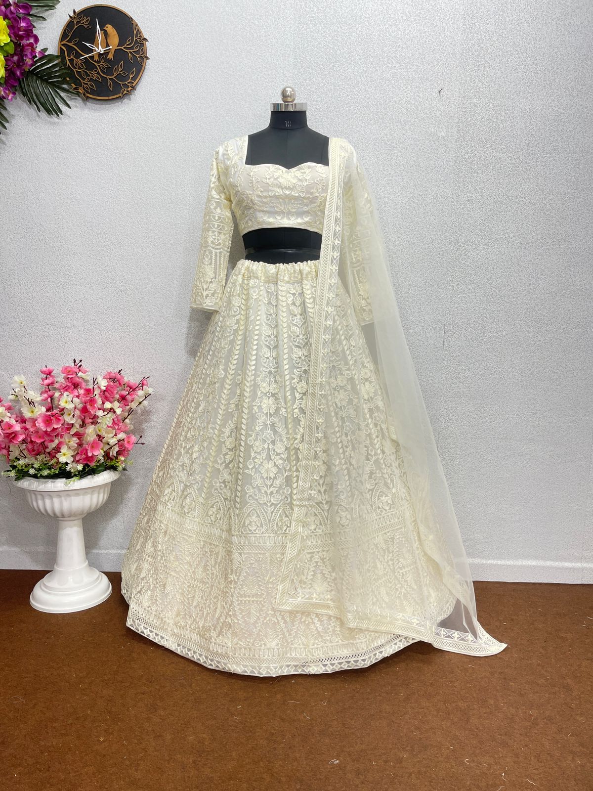 Buy Latest Cream Color Lehenga Choli Online - Joshindia