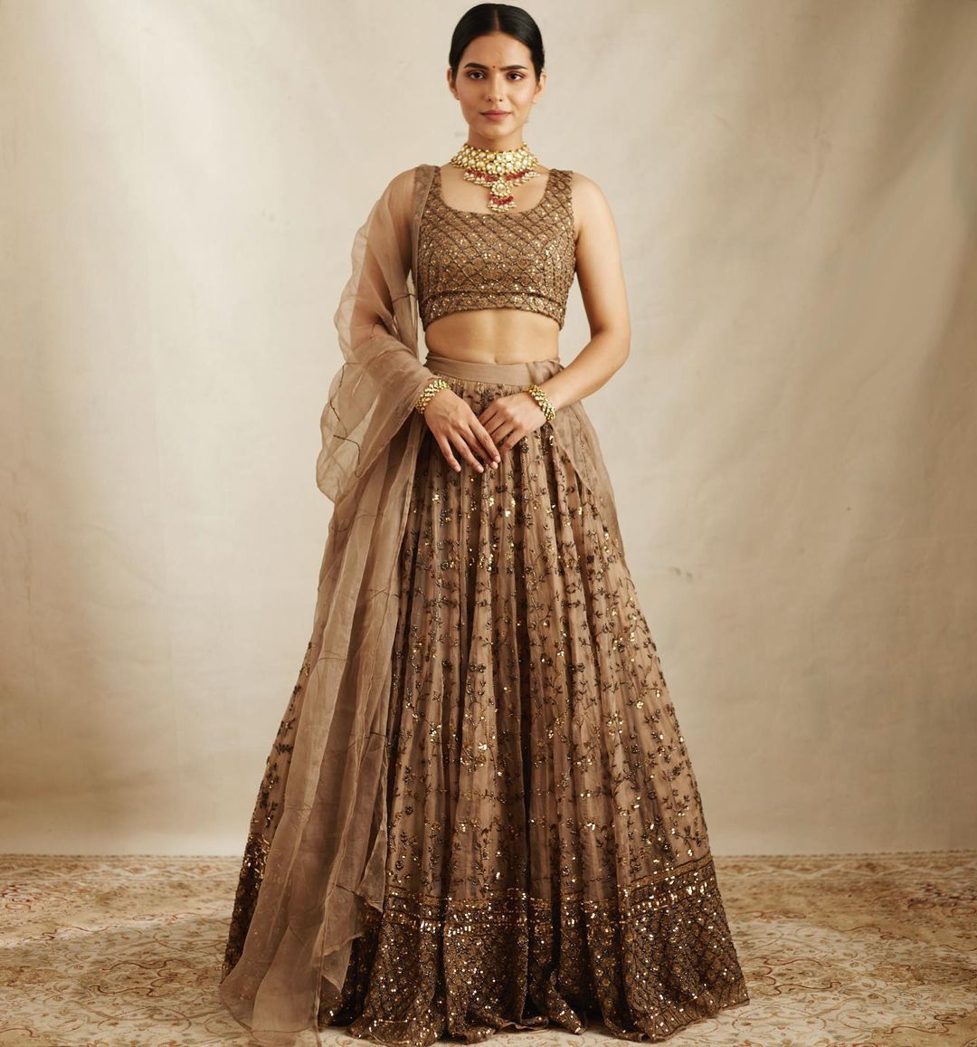 Buy Latest Brown Color Lehenga Choli Online at Best Price - Joshindia