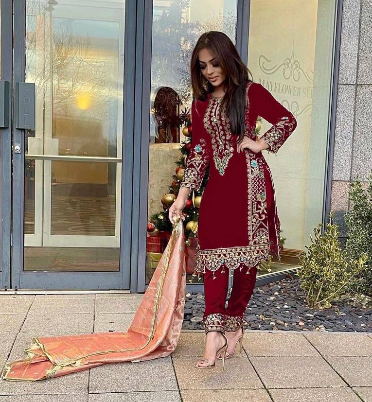 Buy Maroon Salwar Suit online in India - Joshindia