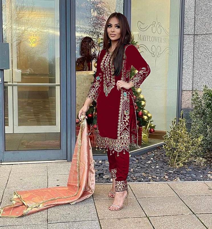 Buy Maroon Salwar Suit online in India - Joshindia