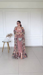 Pink Dhoti Pant with Crop Top and Shrug - Joshindia