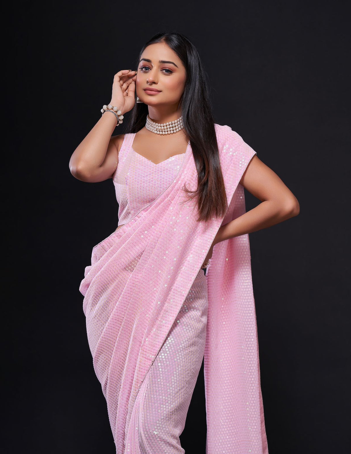 Buy Fancy Pink Saree for women Online - Joshindia