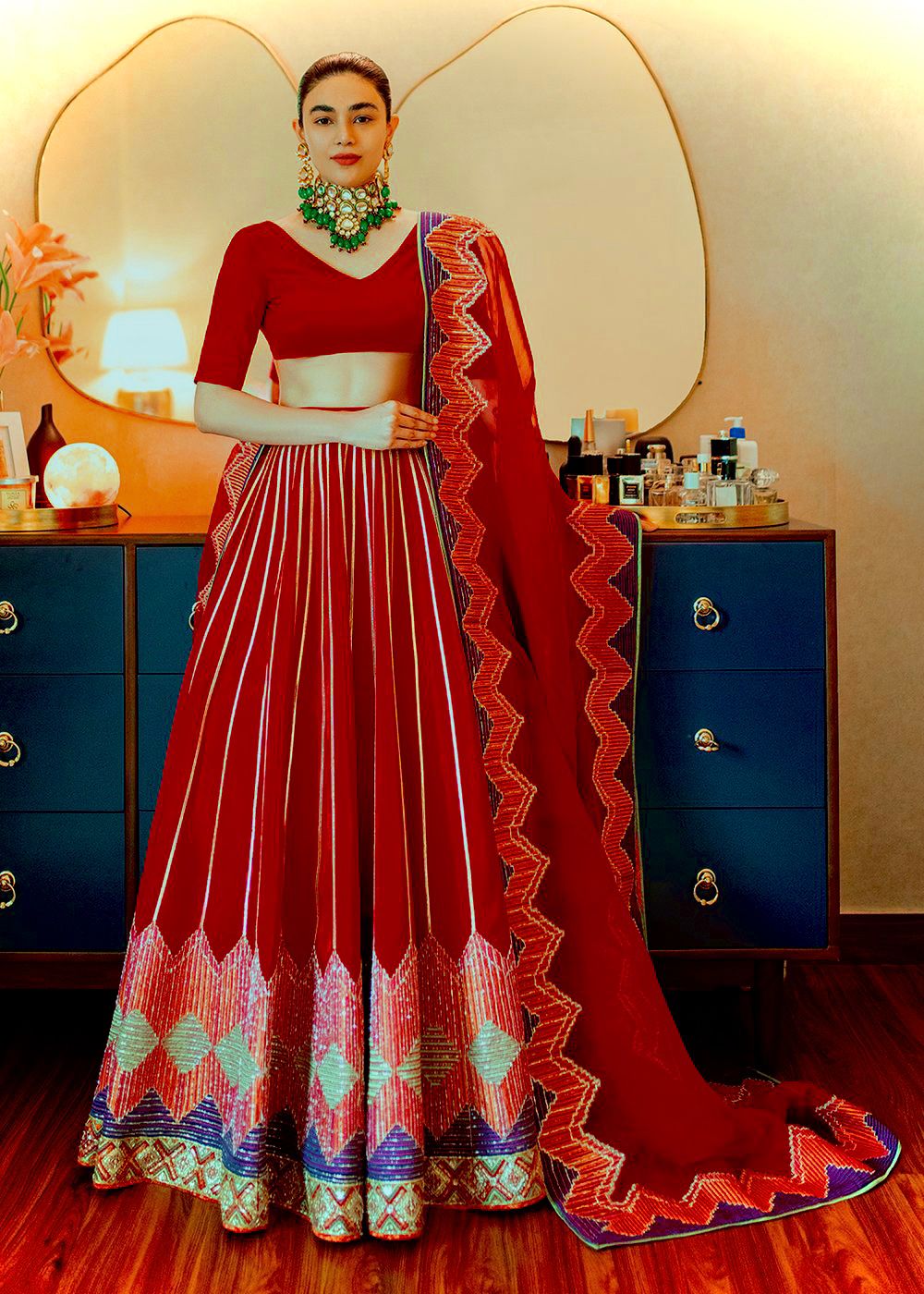 Buy Trendy Red Lehenga Choli Online in India - Joshindia