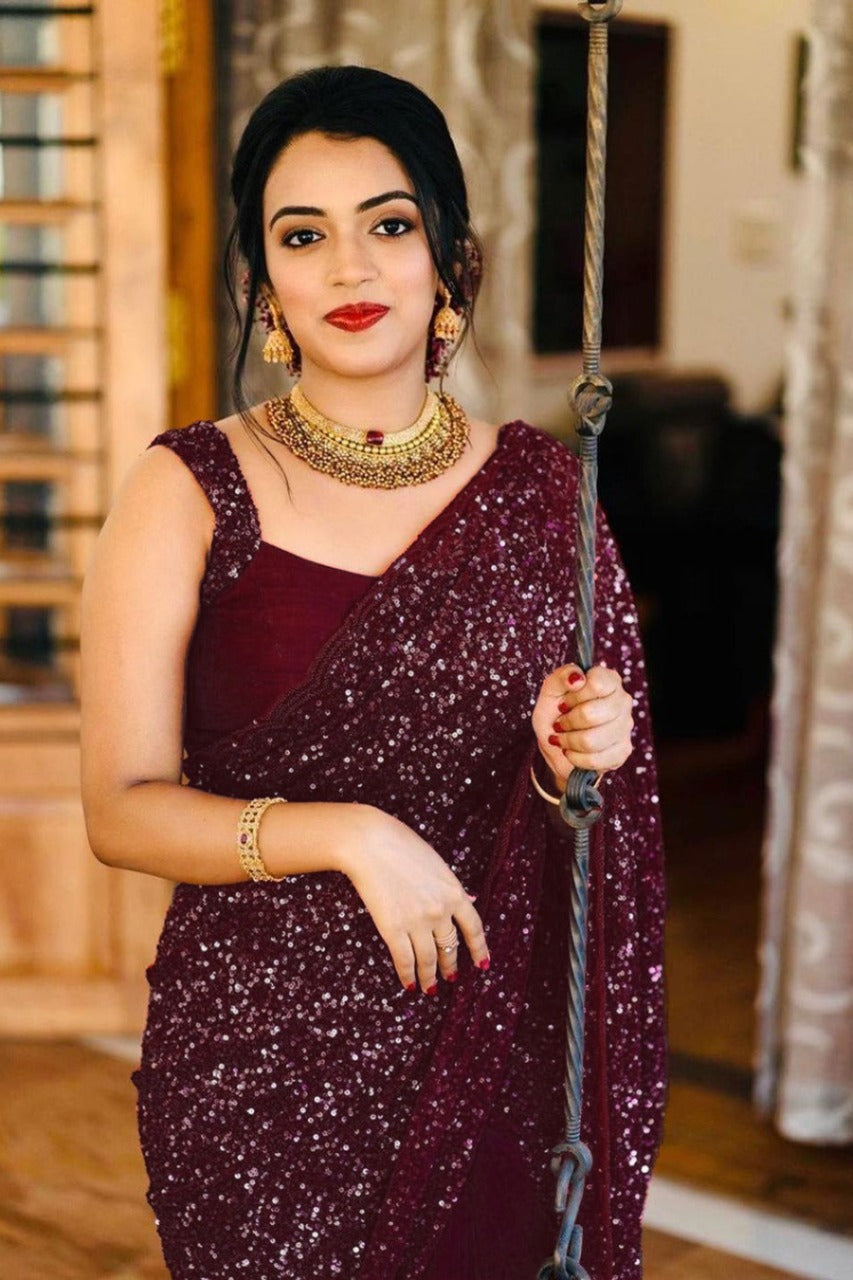 Buy Maroon Sarees For women At Best Prices Online - Joshindia