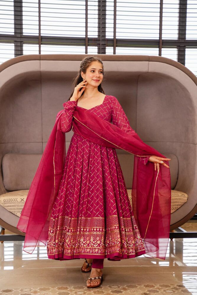 Buy Trendy Red Gown Online in India - Joshindia