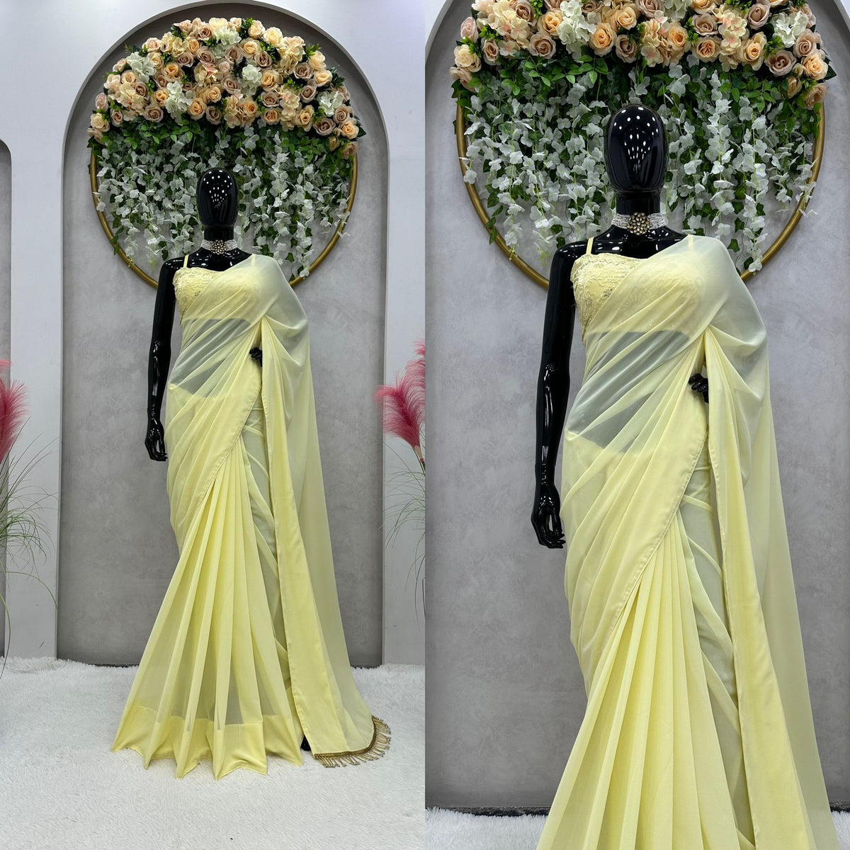 Buy Trendy Yellow Saree Online in India - Joshindia