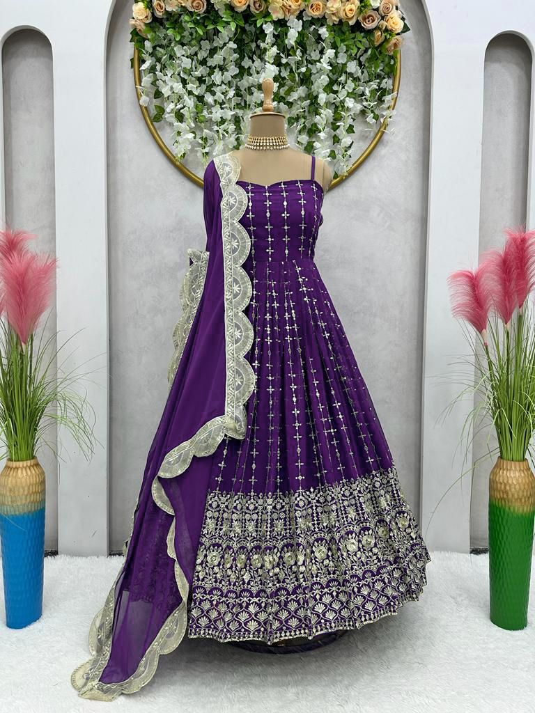 Buy Trendy Purple Gown Online in India - Joshindia