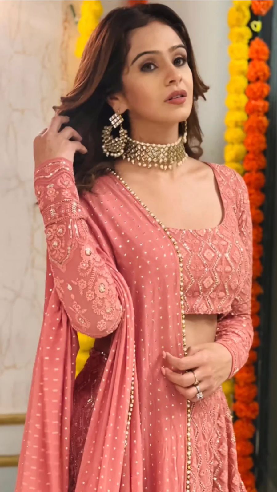 Buy Latest Peach Color Lehenga Choli Online - Joshindia