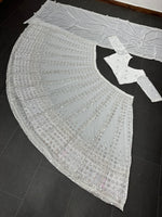 White Mirror Work Lehenga Choli - Joshindia