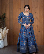 Buy Beautiful Heavy Digital Printed Gota Zari Designer Gown - Joshindia