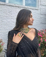 Black color beautiful Designer Soft Net Fabric Saree - Joshindia