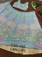 Wedding Wear Heavy Faux Georgette Embroidered Sequence Real Mirror Work Lehenga Choli - Joshindia