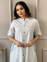 Amazing White Cotton A Line Kurta Set with Pockets - Joshindia