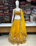 Buy Now the Latest Yellow Thread Embroidery Lehenga Choli - Joshindia