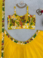 Buy Now the Latest Yellow Thread Embroidery Lehenga Choli - Joshindia