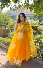 Buy Yellow Plain Suit With Floral Dupatta - Joshindia