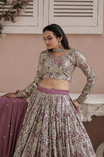 Onion Color Faux Georgette Beautiful Lehenga Design - Joshindia