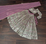 Onion Color Faux Georgette Beautiful Lehenga Design - Joshindia