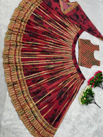 BRIDAL WEAR HEAVY FUAX GEORGETTE EMBROIDERED SEQUENCE WORK LEHENGAS CHOLI WITH DUPATTA - Joshindia