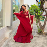 Buy Crimson Red Gota Embroidered Raw Silk Bridal Lehenga - Joshindia