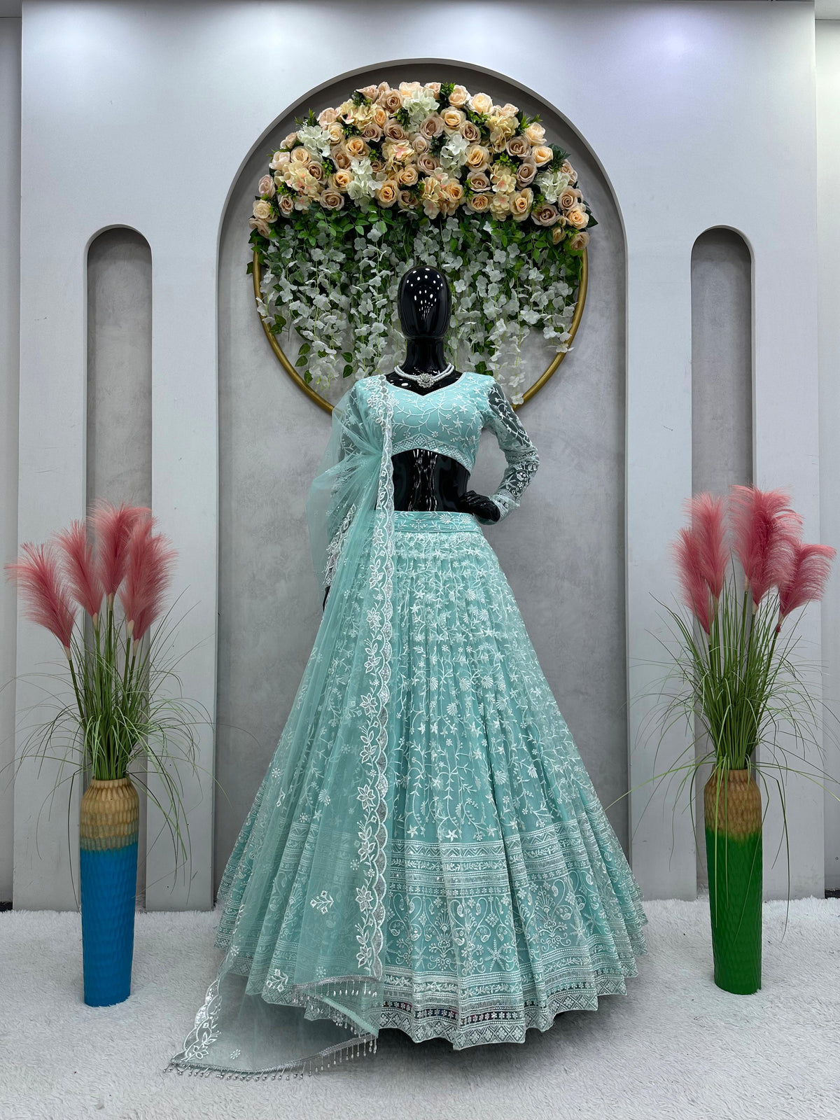 Buy Sky Blue Lehenga Choli Online at Best Price - Joshindia