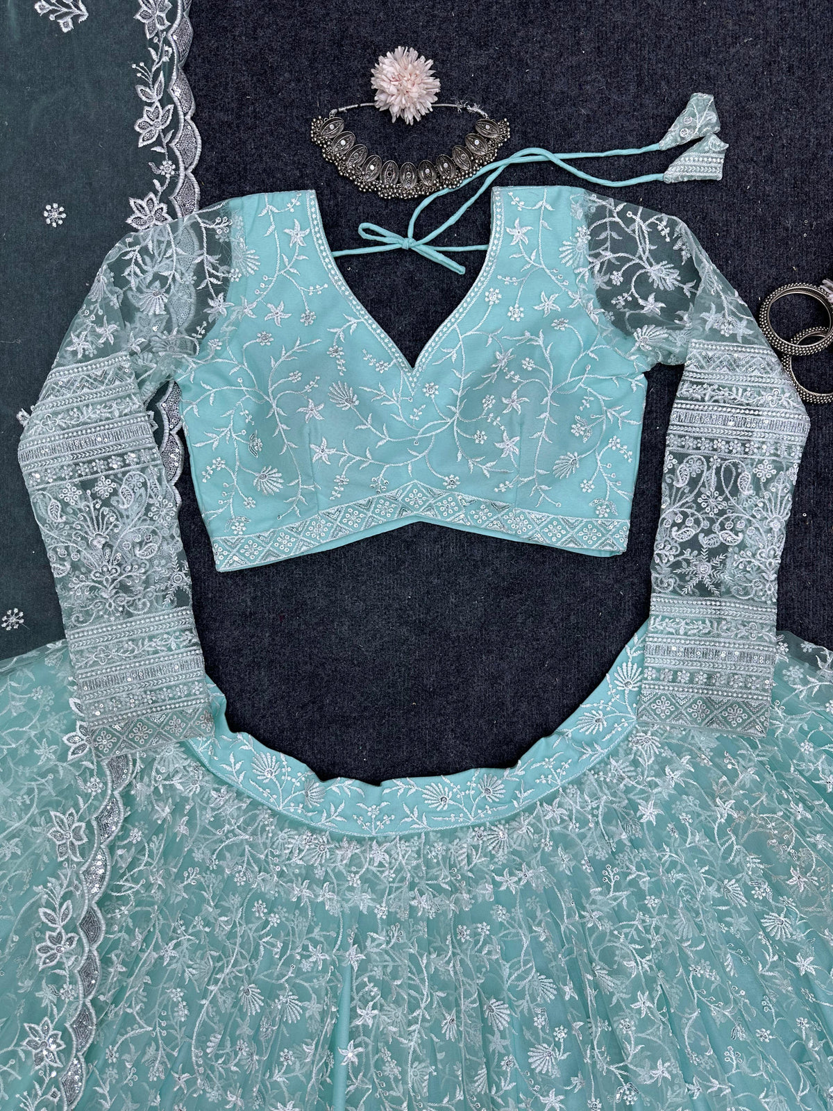 Buy Sky Blue Lehenga Choli Online at Best Price - Joshindia